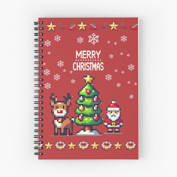 Item preview, Vintage 8bit Christmas Santa Tree Reindeer Mug designed and sold by The Art of Kkatarynka.