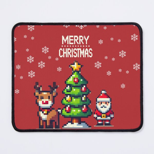 Item preview, Vintage 8bit Christmas Santa Tree Reindeer Mug designed and sold by The Art of Kkatarynka.