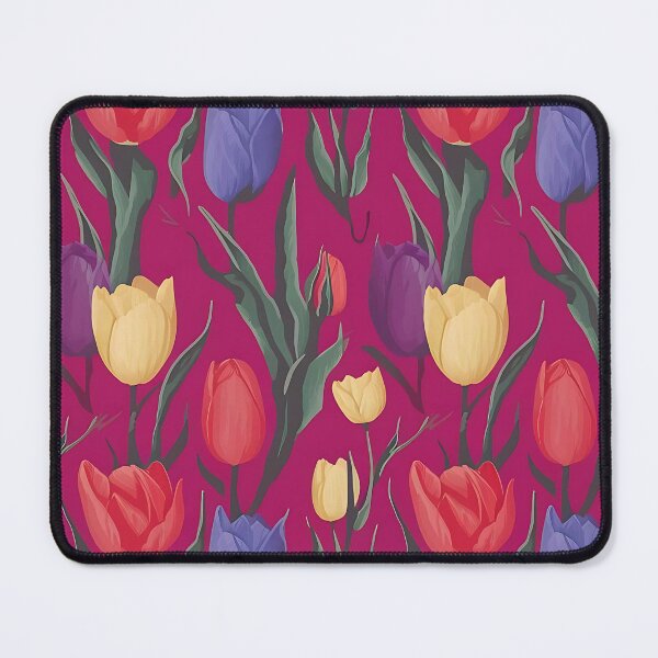 Item preview, Colorful Tulip Flower Sticker - Seamless Pattern of Red, Yellow, and Purple Tulips designed and sold by SlocifieShop.