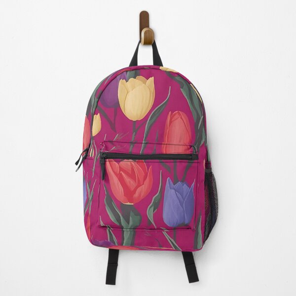 Item preview, Colorful Tulip Flower Sticker - Seamless Pattern of Red, Yellow, and Purple Tulips designed and sold by SlocifieShop.