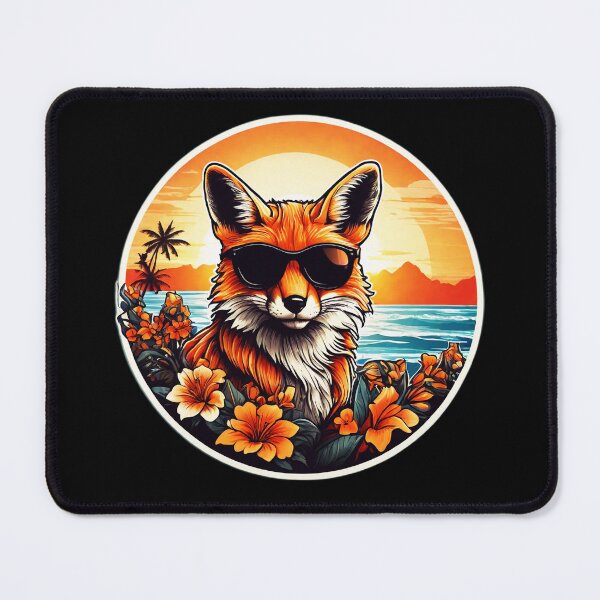 Item preview, Red Fox with Sunglasses by The Beach with Orchids designed and sold by NautiChic.