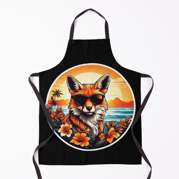 Item preview, Red Fox with Sunglasses by The Beach with Orchids designed and sold by NautiChic.