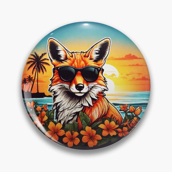 Item preview, Golden Hour Red Fox With Sunglasses at Sunset designed and sold by NautiChic.