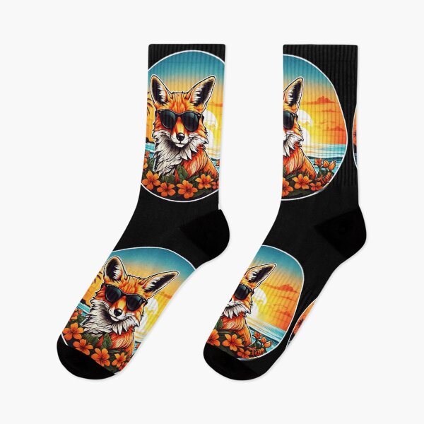 Item preview, Golden Hour Red Fox With Sunglasses at Sunset designed and sold by NautiChic.