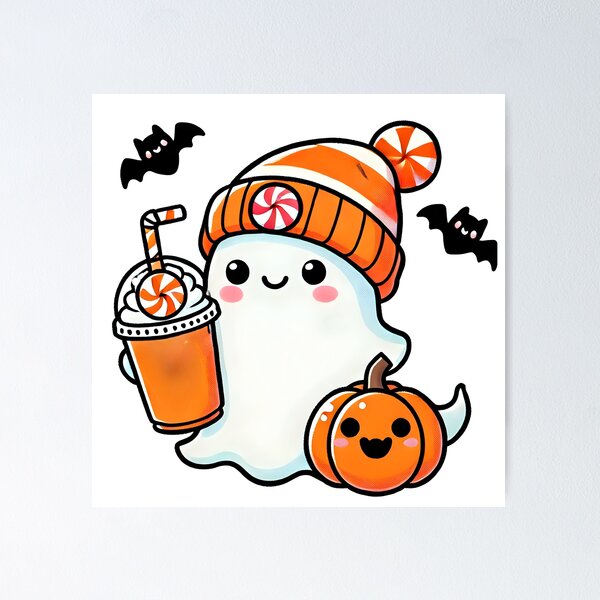 Item preview, Adorable fantasma otoñal de Halloween: diseño espeluznante y tierno designed and sold by BlissfulPrintz.