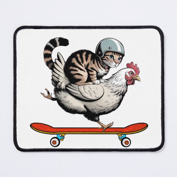 Item preview, Cat Chicken Ride designed and sold by Playful Strokes pom@pom.