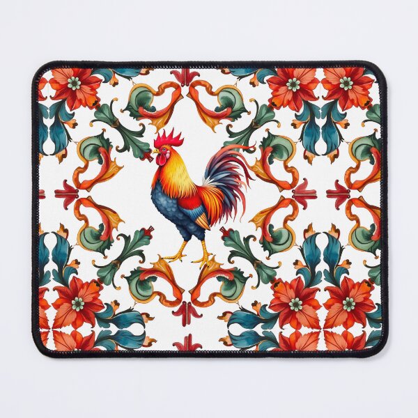 Item preview, Rooster,bird,Lemon,citrus,Italian tiles,Mediterranean art designed and sold by MariaMarinova.