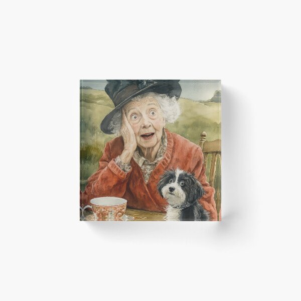 Item preview, Old English Lady with dog designed and sold by thewandswant.