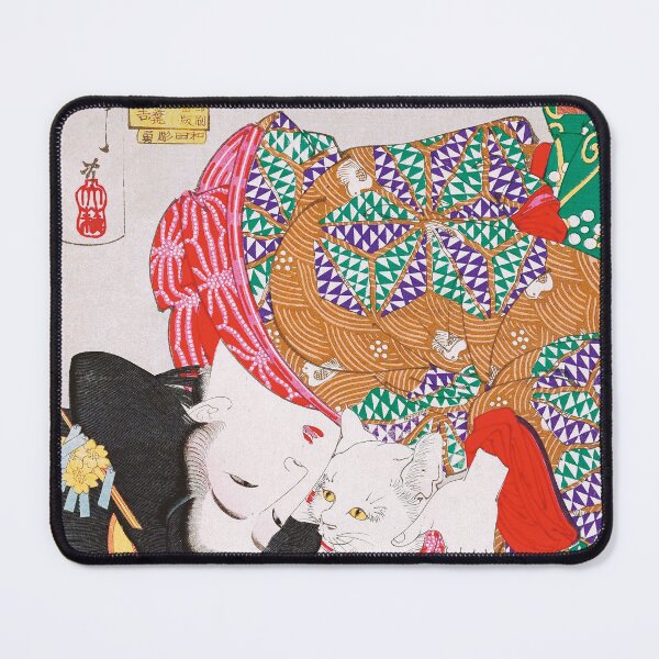 Item preview, Tsukioka Yoshitoshi | An Edo Beauty and Her Beloved Cat | Red designed and sold by Maachiel.