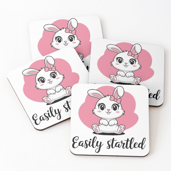Item preview, Cute White Bunny Sticker with Pink Bow - Easily Startled Gift designed and sold by SlocifieShop.