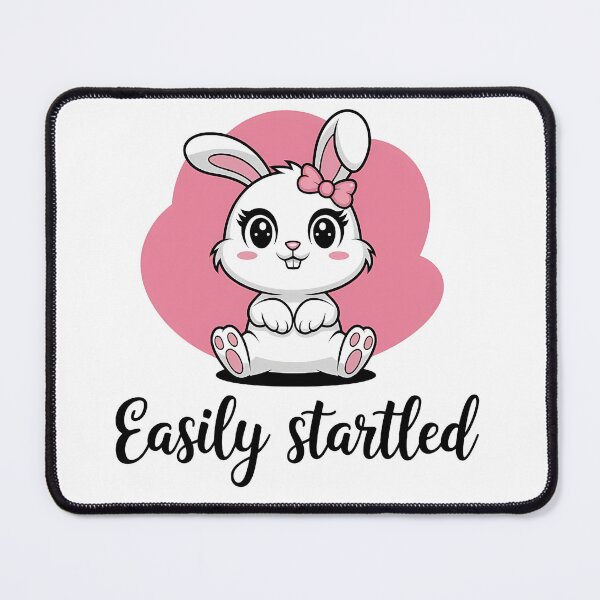 Item preview, Cute White Bunny Sticker with Pink Bow - Easily Startled Gift designed and sold by SlocifieShop.