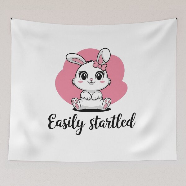Item preview, Cute White Bunny Sticker with Pink Bow - Easily Startled Gift designed and sold by SlocifieShop.