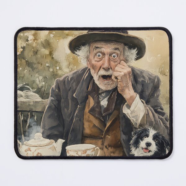 Item preview, Old English man with dog designed and sold by thewandswant.