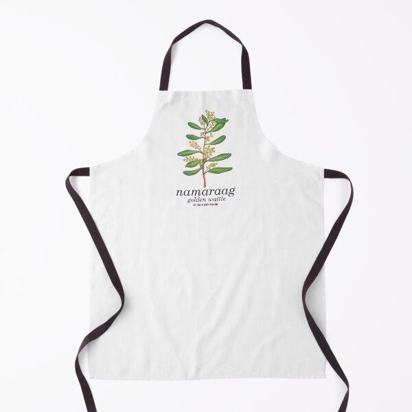 Item preview, Vintage inspired hand painted botanical painting of golden wattle - with Aboriginal translation - Namaraag is the word used by Sydney’s Dharawal people for Sydney golden wattle designed and sold by Mamaidh Made.