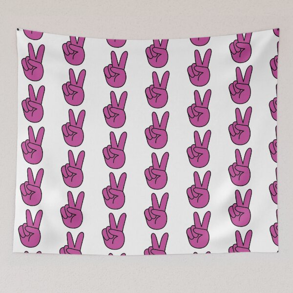 Item preview, Retro Hand Showing Peace Sign Pink designed and sold by MrsCreative1.