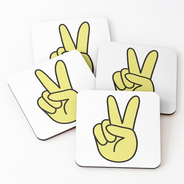 Item preview, Retro Hand Showing Peace Sign Yellow designed and sold by MrsCreative1.