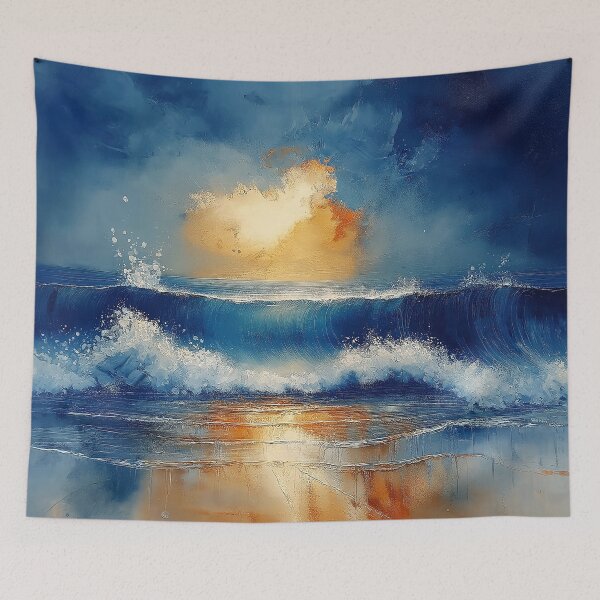 Item preview, Stormy Sunset Over the Sea - Dramatic Coastal Landscape designed and sold by solynneart.