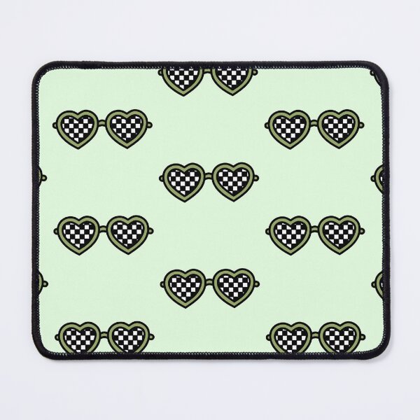 Item preview, Retro Heart-Shaped Glasses with Checkered Green designed and sold by MrsCreative1.
