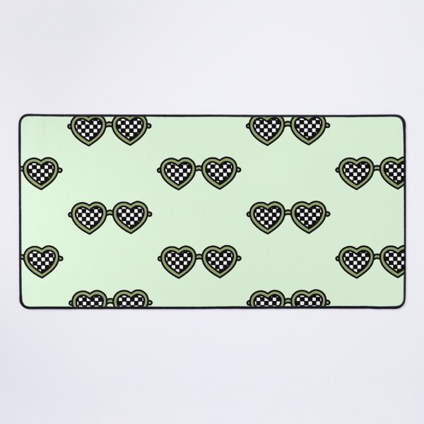 Item preview, Retro Heart-Shaped Glasses with Checkered Green designed and sold by MrsCreative1.