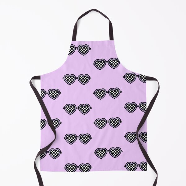 Item preview, Retro Heart-Shaped Glasses with Checkered Light Purple designed and sold by MrsCreative1.