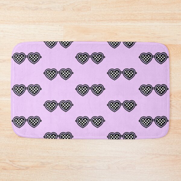 Item preview, Retro Heart-Shaped Glasses with Checkered Light Purple designed and sold by MrsCreative1.