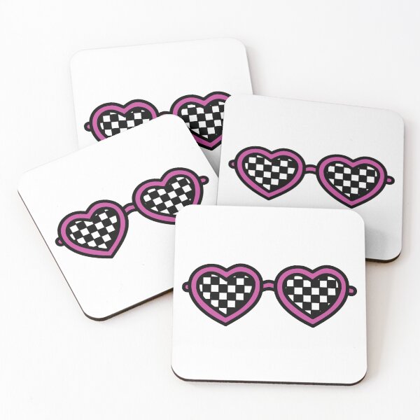 Item preview, Retro Heart-Shaped Glasses with Checkered Pink designed and sold by MrsCreative1.