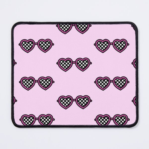 Item preview, Retro Heart-Shaped Glasses with Checkered Pink designed and sold by MrsCreative1.