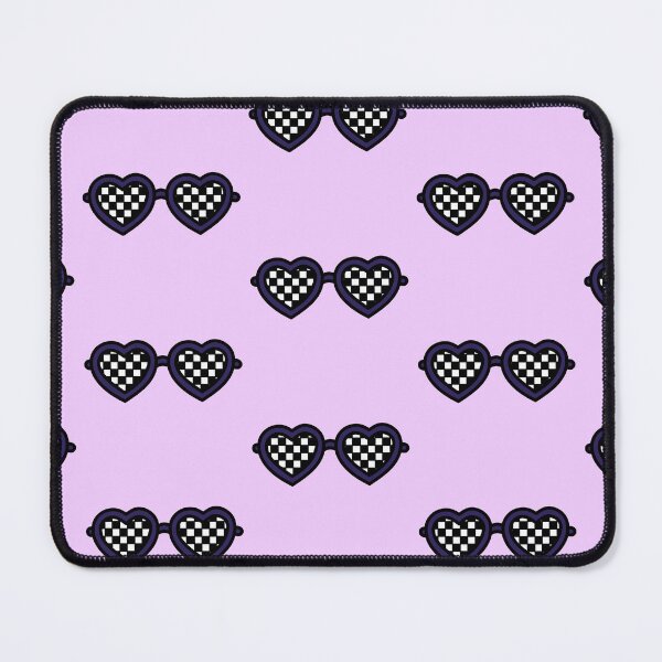 Item preview, Retro Heart-Shaped Glasses with Checkered Dark Purple designed and sold by MrsCreative1.