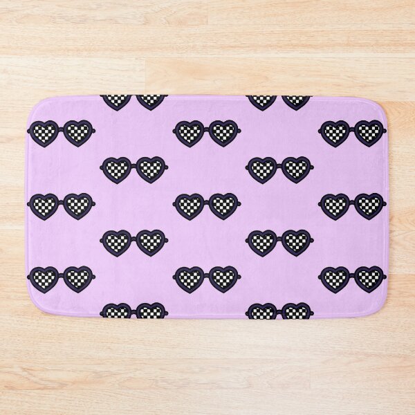 Item preview, Retro Heart-Shaped Glasses with Checkered Dark Purple designed and sold by MrsCreative1.