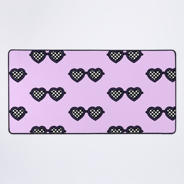 Item preview, Retro Heart-Shaped Glasses with Checkered Dark Purple designed and sold by MrsCreative1.