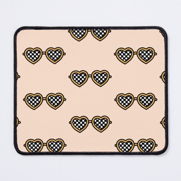 Item preview, Retro Heart-Shaped Glasses with Checkered Orange designed and sold by MrsCreative1.