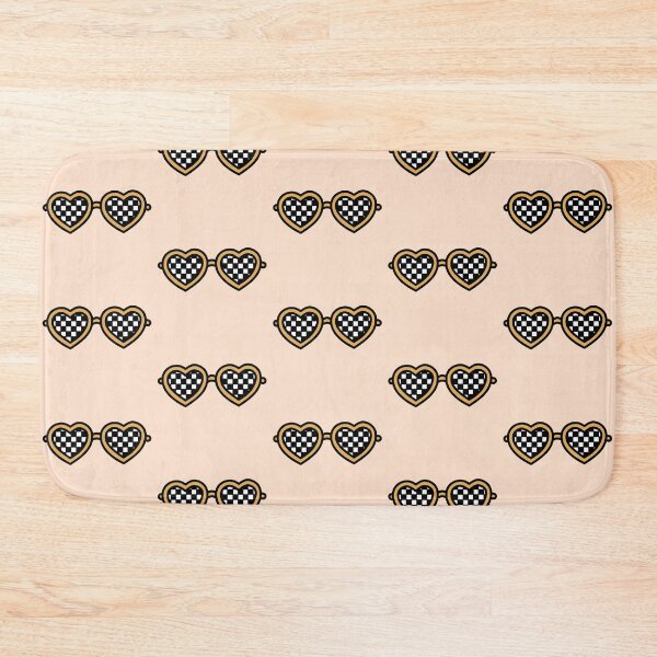 Item preview, Retro Heart-Shaped Glasses with Checkered Orange designed and sold by MrsCreative1.