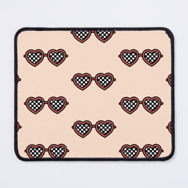 Item preview, Retro Heart-Shaped Glasses with Checkered Watermelon Color/Red designed and sold by MrsCreative1.