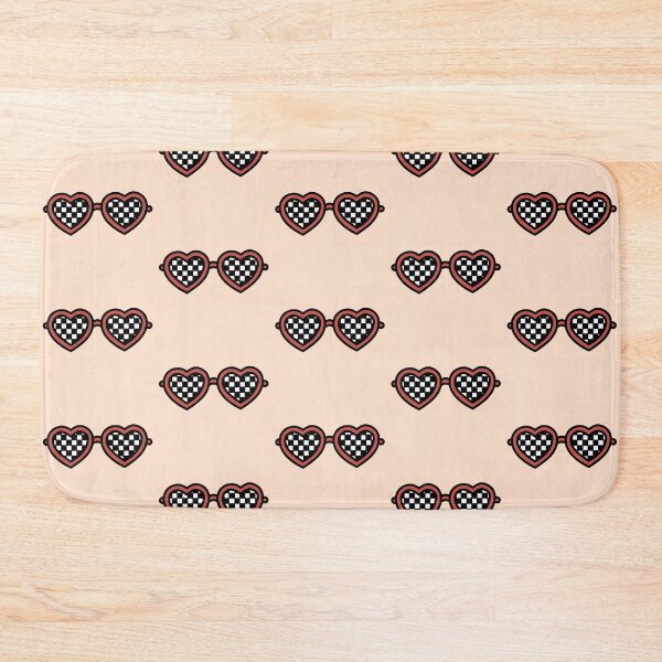 Item preview, Retro Heart-Shaped Glasses with Checkered Watermelon Color/Red designed and sold by MrsCreative1.