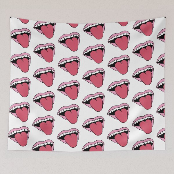 Item preview, Retro Girl Lips Sticking Tongue Out Pink designed and sold by MrsCreative1.