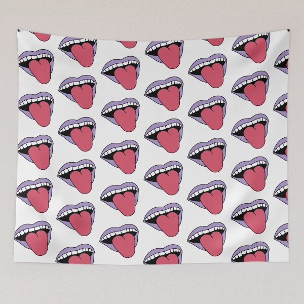 Item preview, Retro Girl Lips Sticking Tongue Out Purple designed and sold by MrsCreative1.