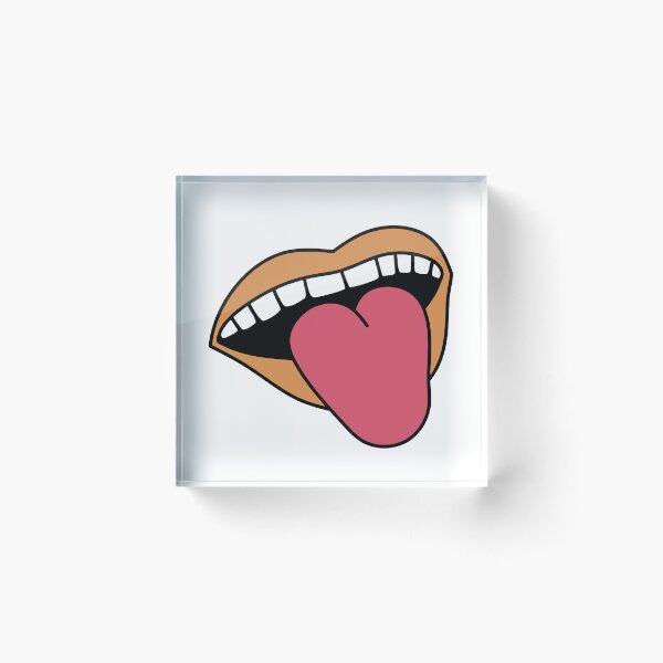 Item preview, Retro Girl Lips Sticking Tongue Out Orange designed and sold by MrsCreative1.