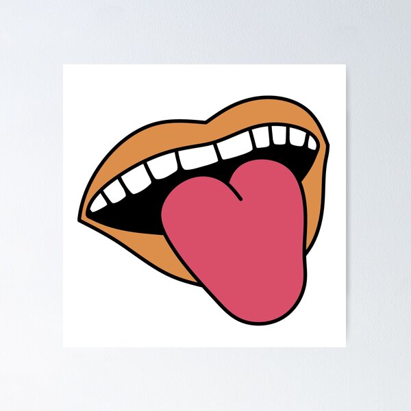 Item preview, Retro Girl Lips Sticking Tongue Out Orange designed and sold by MrsCreative1.