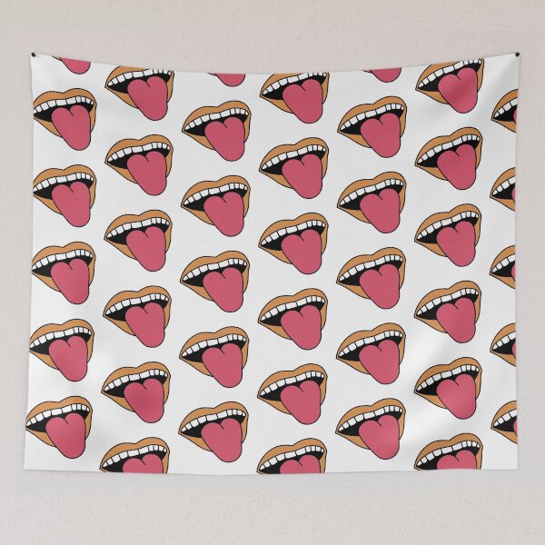 Item preview, Retro Girl Lips Sticking Tongue Out Orange designed and sold by MrsCreative1.