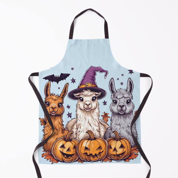 Artikelvorschau, Three Llamas Halloween T-Shirt, Dressed as Witches and Pumpkins, Spooky and Playful Design, wallart entworfen und verkauft von ZloppyDesign.