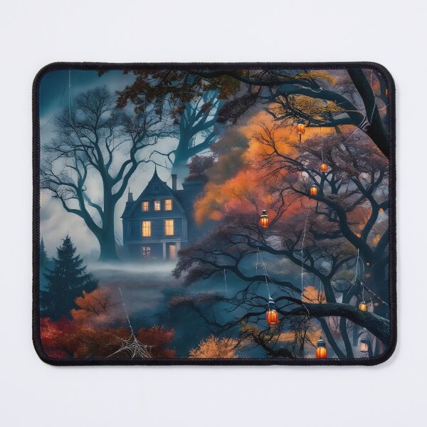 Item preview, Haunted House Under the Full Moon - A Spooky Halloween Night designed and sold by Khala.