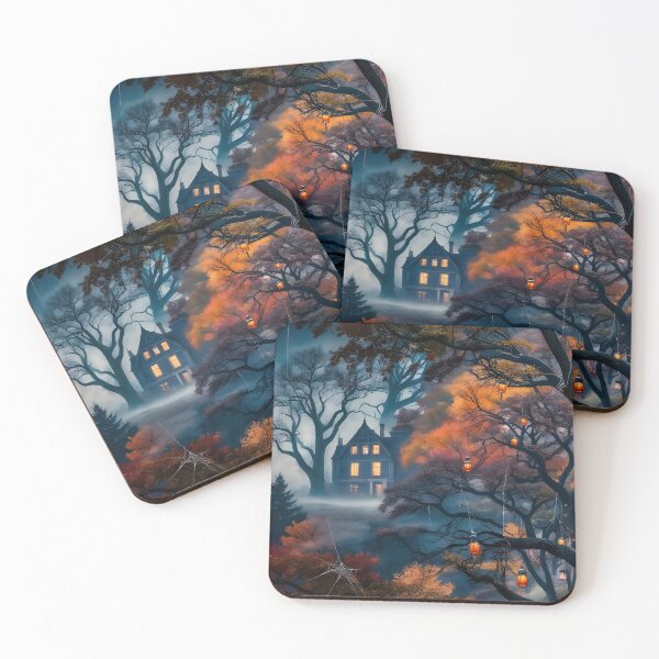 Item preview, Haunted House Under the Full Moon - A Spooky Halloween Night designed and sold by Khala.