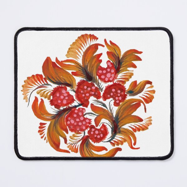 Item preview, Raspberry in round petrykivka style designed and sold by ZamriiArt.