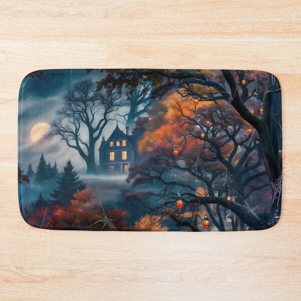 Item preview, Haunted House Under the Full Moon - A Spooky Halloween Night designed and sold by Khala.