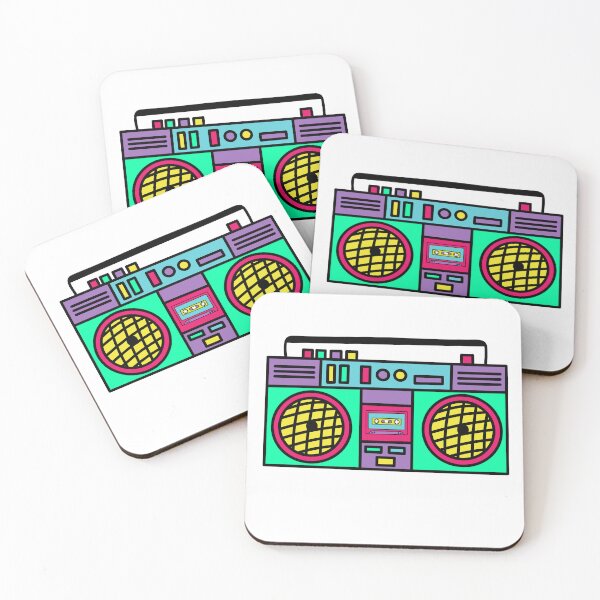 Item preview, Retro Boombox Green, Yellow and Pink designed and sold by MrsCreative1.