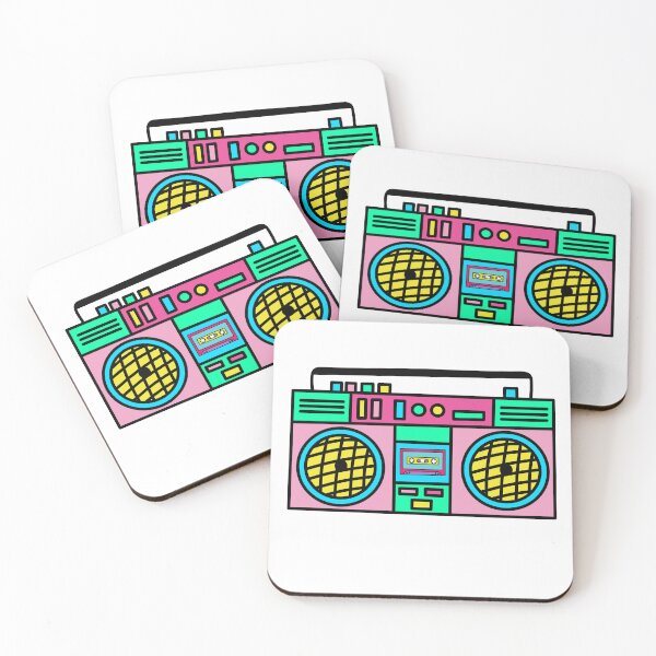 Item preview, Retro Boombox - Light Pink, Green, Purple and Yellow designed and sold by MrsCreative1.