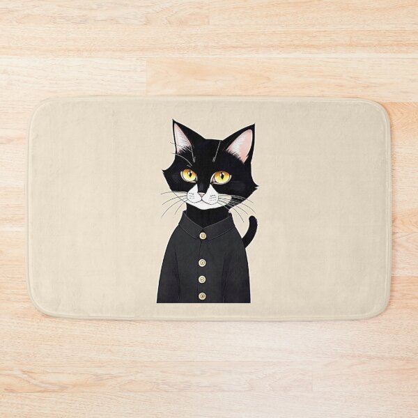 Item preview, Cat in Chinese Long Trench Black Coat designed and sold by Innercosmic.