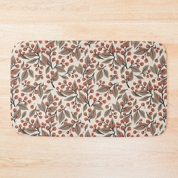 Item preview, Red Currant Berries and Leaves on Butter White Background designed and sold by daniela-rus.
