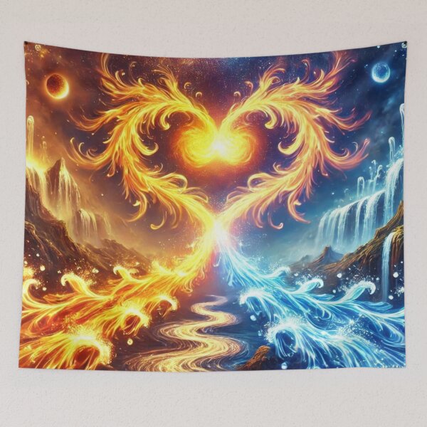 Item preview, Fire and Water A Cosmic Embrace designed and sold by TeslaSt0re.
