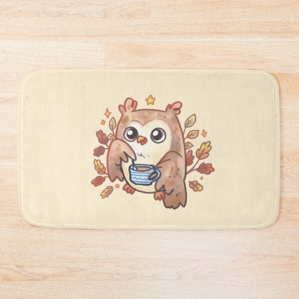 Item preview, Autumn owl having tea designed and sold by Mayarartsy.